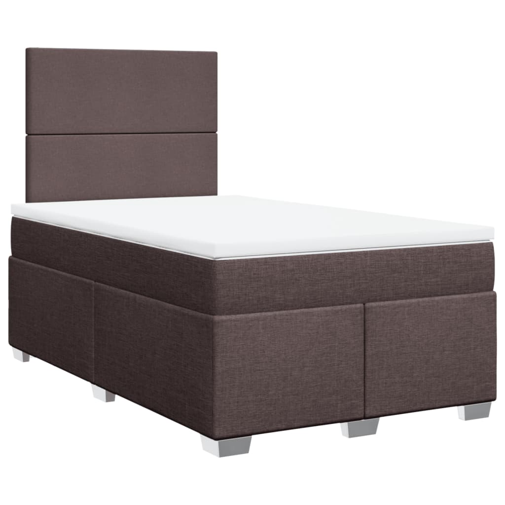 Giroletto a Molle con Materasso Marrone Scuro 120x200cm Tessuto | homemem39