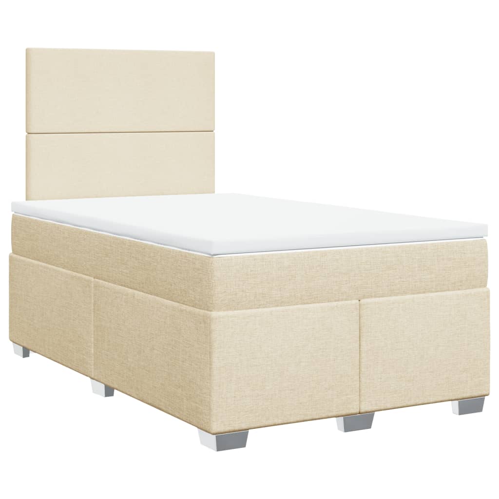 Giroletto a Molle con Materasso Crema 120x200 cm in Tessuto | homemem39