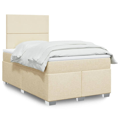 Giroletto a Molle con Materasso Crema 120x200 cm in Tessuto | homemem39