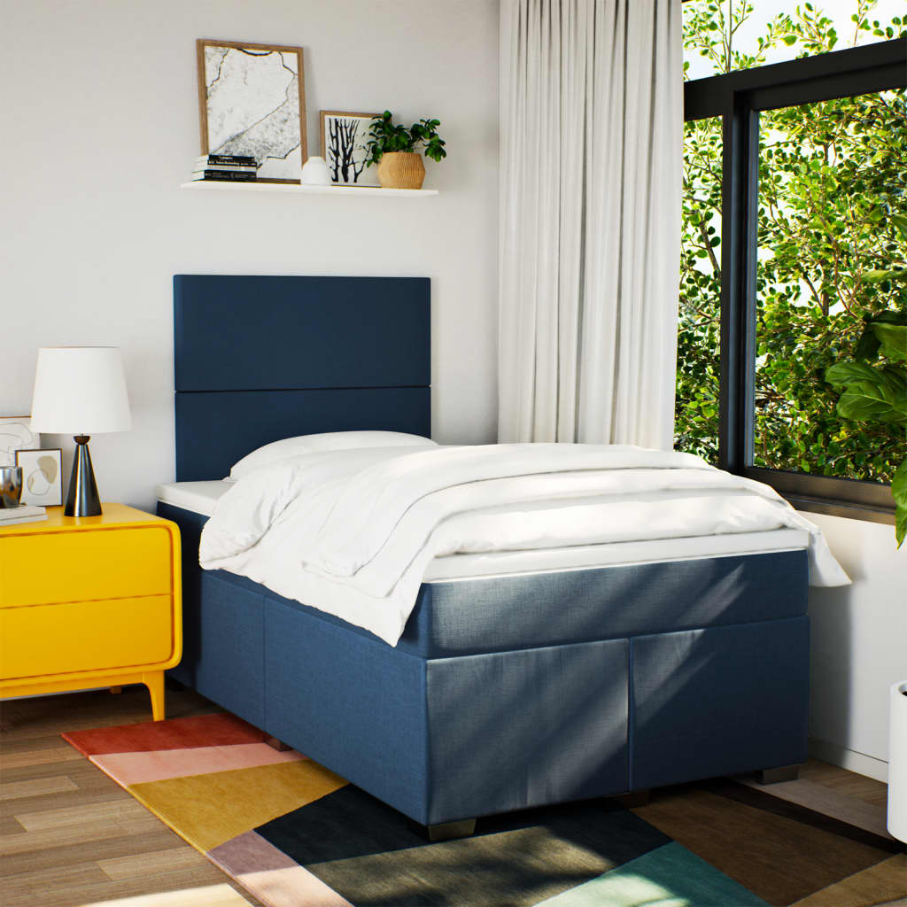 Giroletto a Molle con Materasso Blu 120x200 cm in Tessuto | homemem39