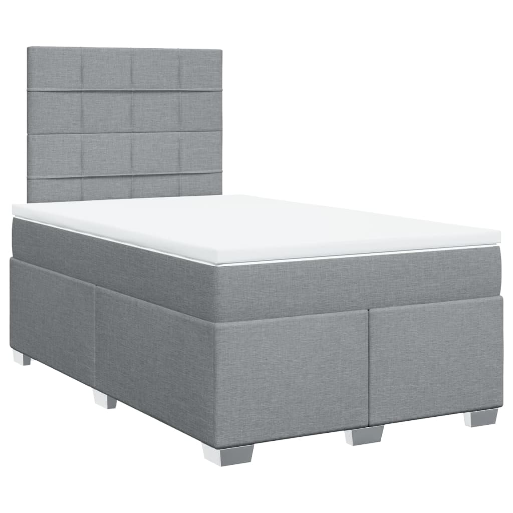 Giroletto a Molle con Materasso Grigio Chiaro 120x200cm Tessuto | homemem39