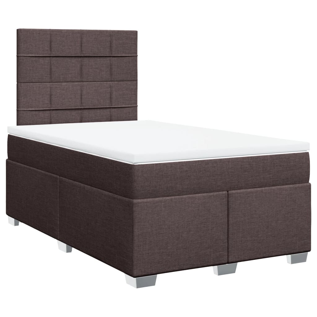 Giroletto a Molle con Materasso Marrone Scuro 120x200cm Tessuto | homemem39