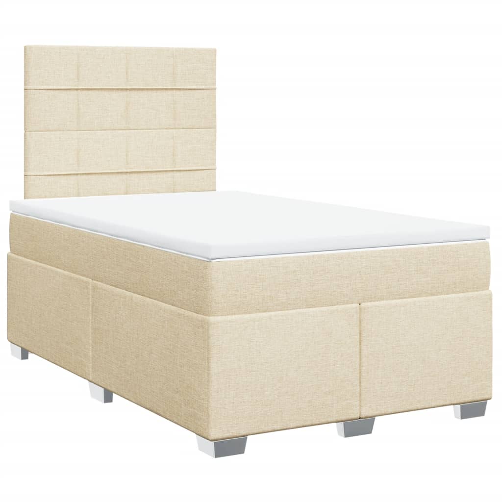 Giroletto a Molle con Materasso Crema 120x200 cm in Tessuto | homemem39