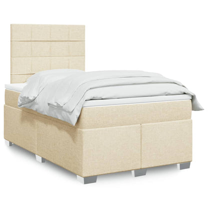 Giroletto a Molle con Materasso Crema 120x200 cm in Tessuto | homemem39
