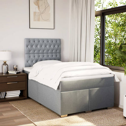 Giroletto a Molle con Materasso Grigio Chiaro 120x200cm Tessuto | homemem39