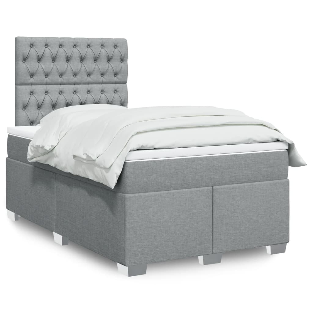 Giroletto a Molle con Materasso Grigio Chiaro 120x200cm Tessuto | homemem39