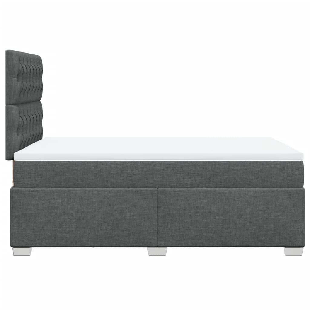 Giroletto a Molle con Materasso Grigio Scuro 120x200 cm Tessuto - homemem39
