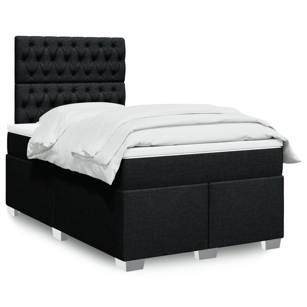 Giroletto a Molle con Materasso Nero 120x200 cm in Tessuto | homemem39