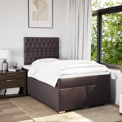 Giroletto a Molle con Materasso Marrone Scuro 120x200cm Tessuto | homemem39