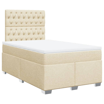 Giroletto a Molle con Materasso Crema 120x200 cm in Tessuto | homemem39