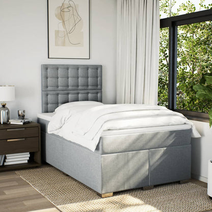 Giroletto a Molle con Materasso Grigio Chiaro 120x200cm Tessuto | homemem39