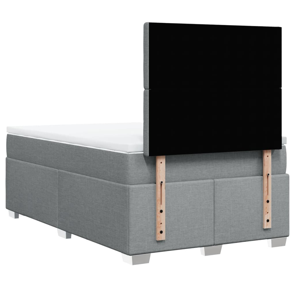 Giroletto a Molle con Materasso Grigio Chiaro 120x200cm Tessuto | homemem39