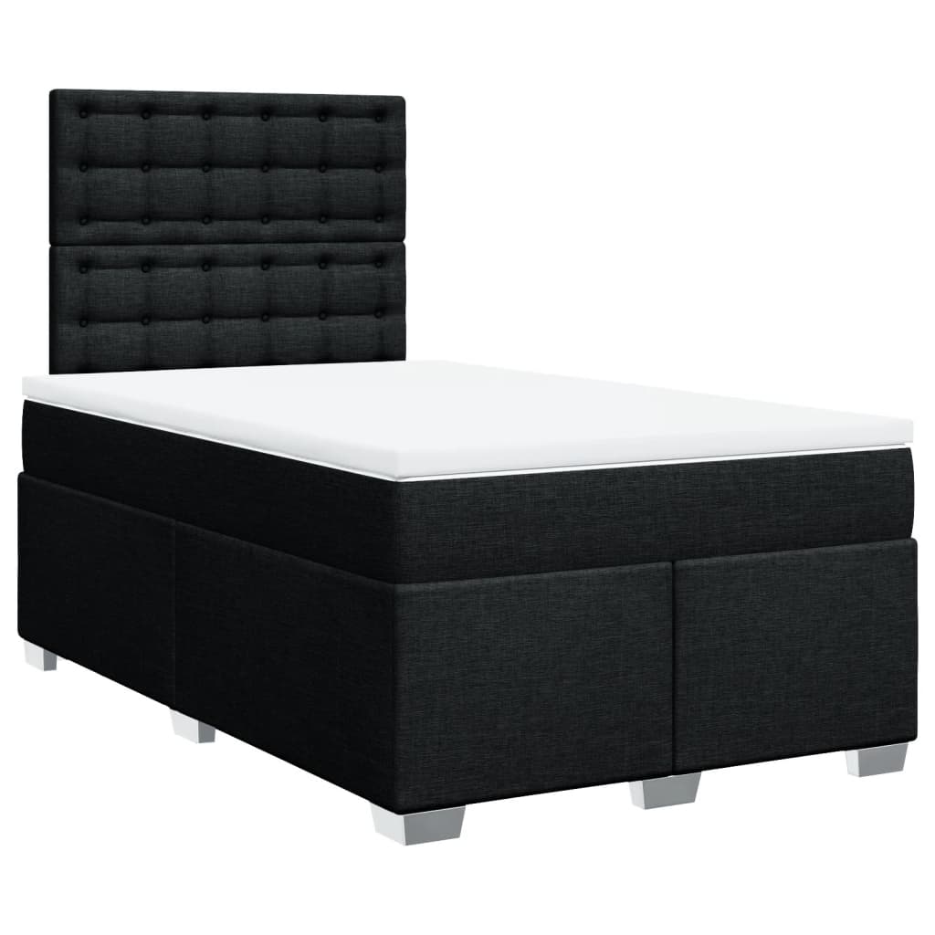 Giroletto a Molle con Materasso Nero 120x200 cm in Tessuto | homemem39