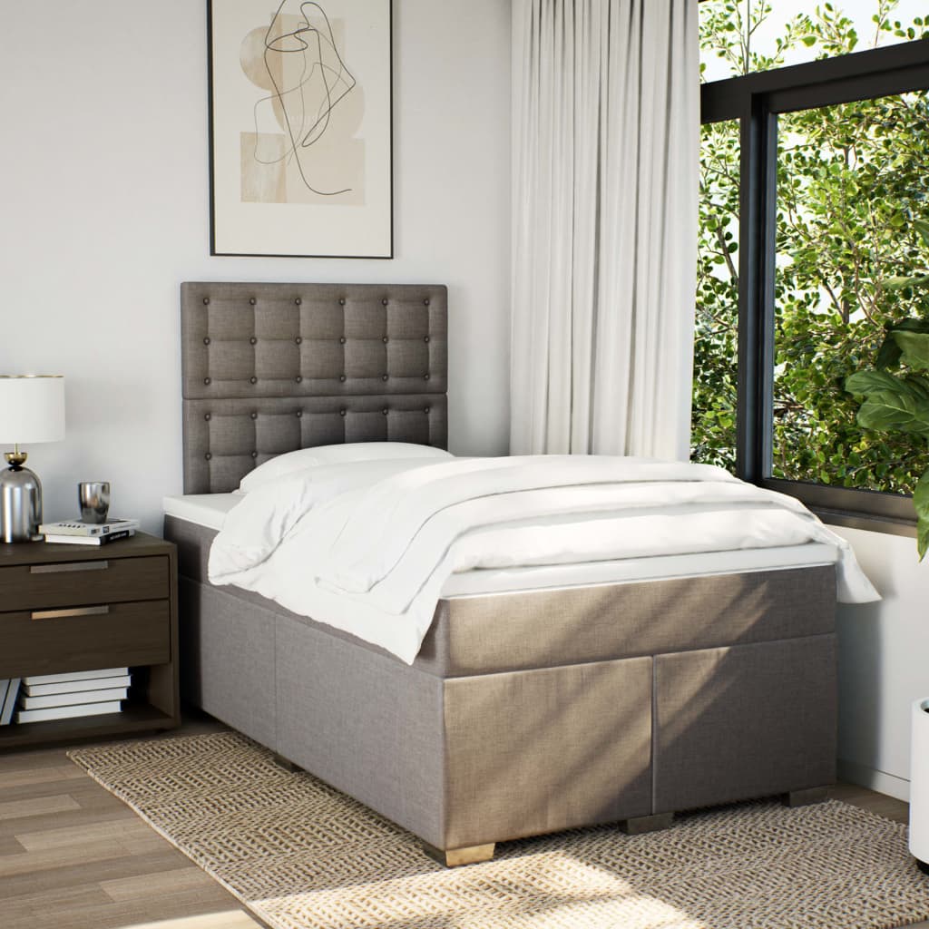 Giroletto a Molle con Materasso Tortora 120x200 cm in Tessuto | homemem39