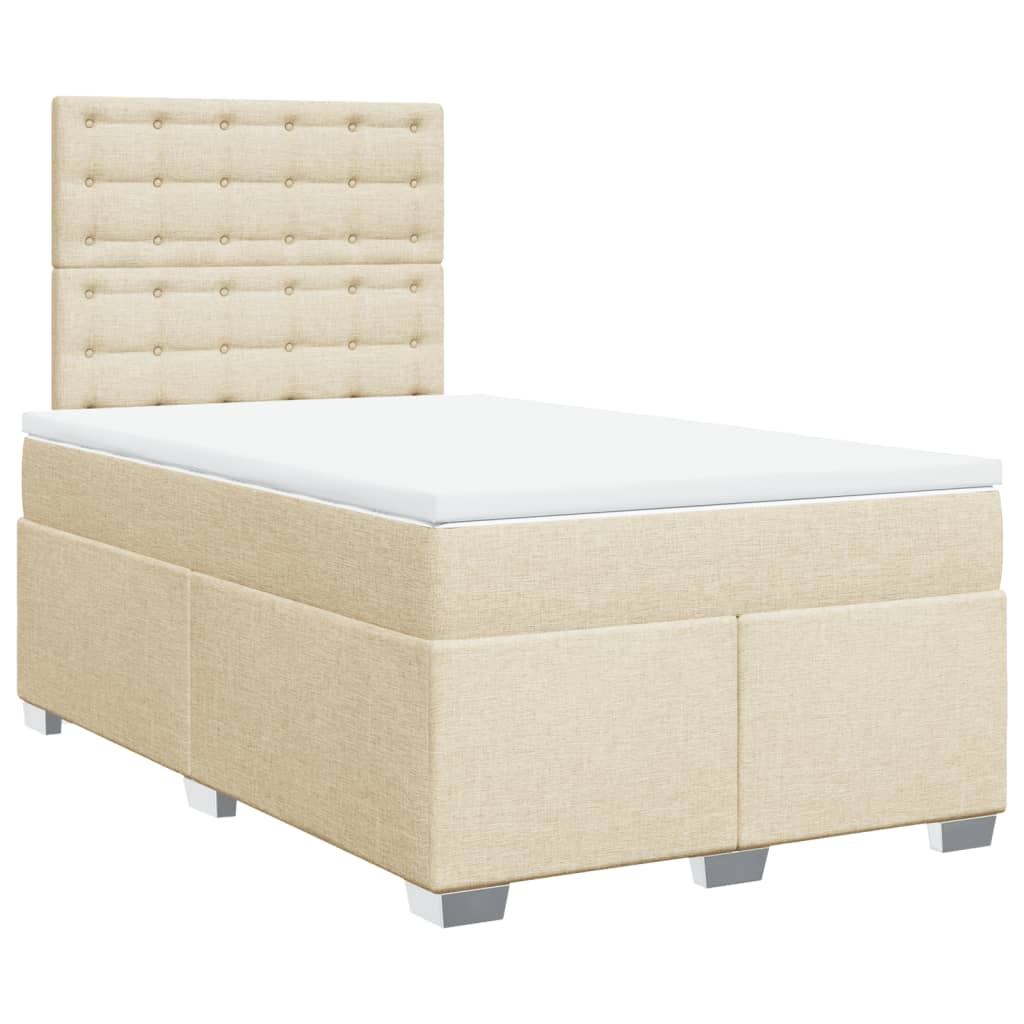 Giroletto a Molle con Materasso Crema 120x200 cm in Tessuto | homemem39