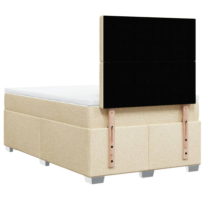 Giroletto a Molle con Materasso Crema 120x200 cm in Tessuto | homemem39