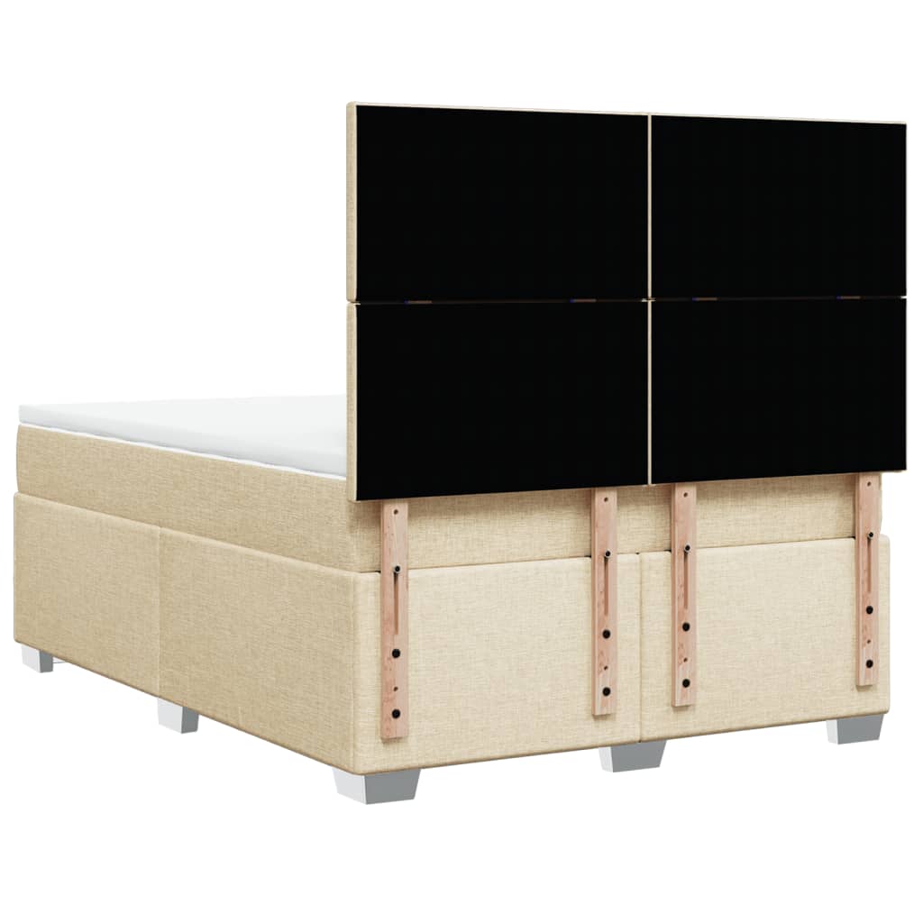 Giroletto a Molle con Materasso Crema 140x19 cm in Tessuto | homemem39