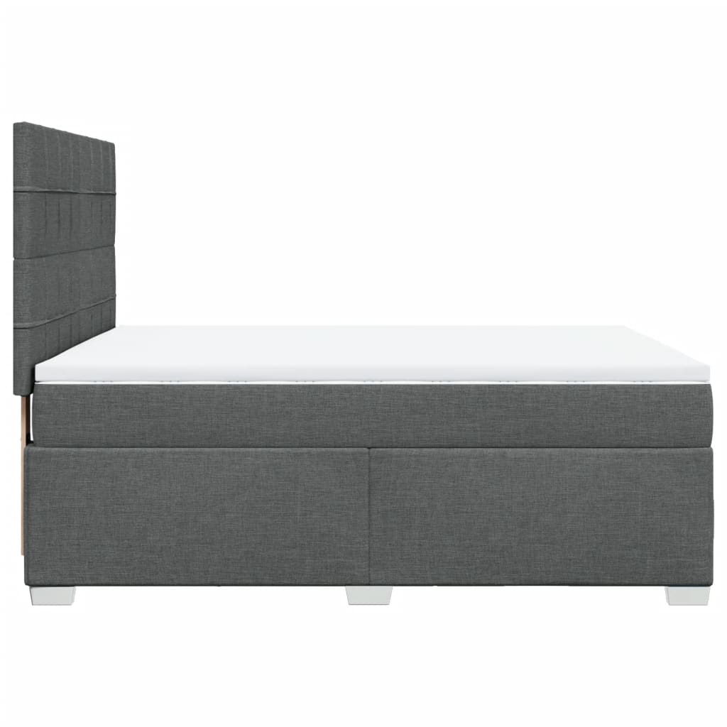 Giroletto a Molle con Materasso Grigio Scuro 140x190 cm Tessuto | homemem39