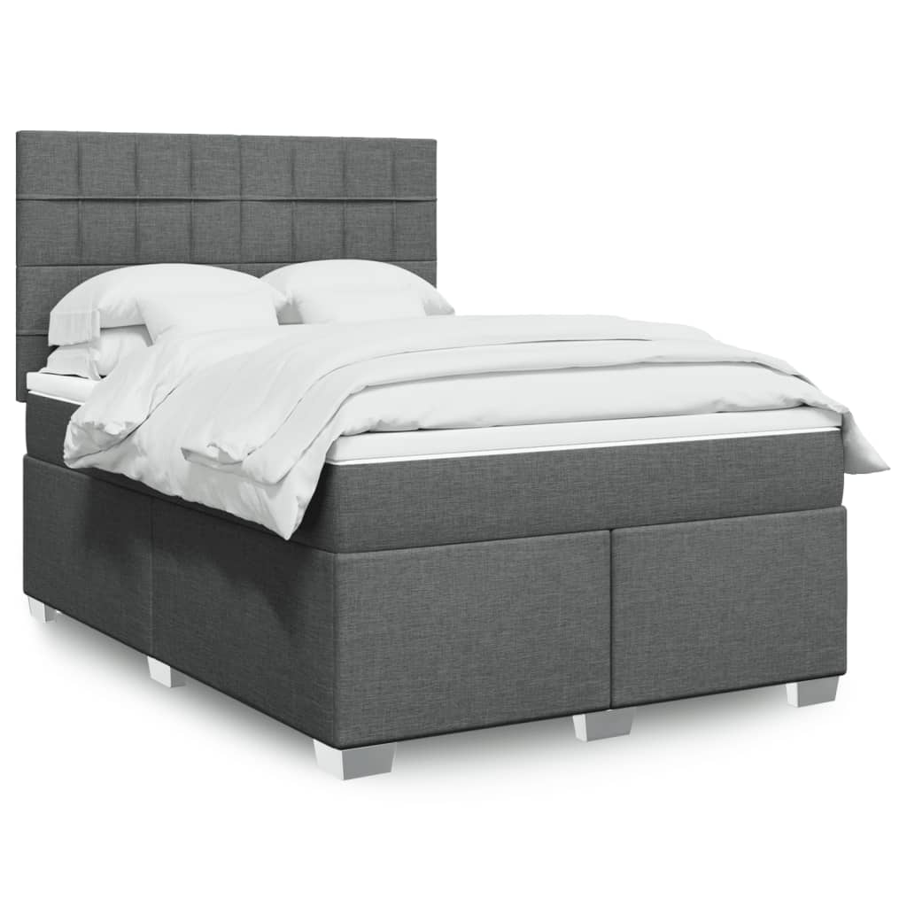 Giroletto a Molle con Materasso Grigio Scuro 140x190 cm Tessuto | homemem39
