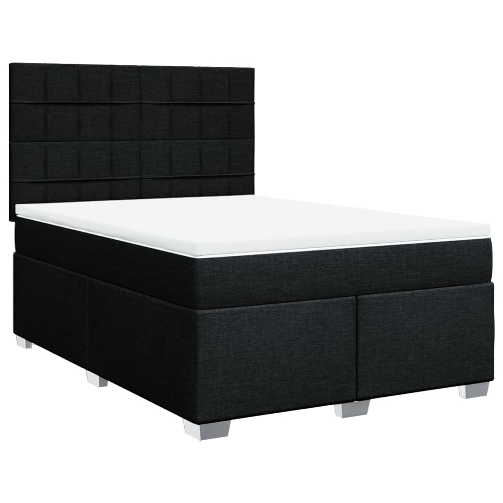 Giroletto a Molle con Materasso Nero 140x190 cm in Tessuto | homemem39