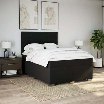 Giroletto a Molle con Materasso Nero 140x190 cm in Tessuto | homemem39