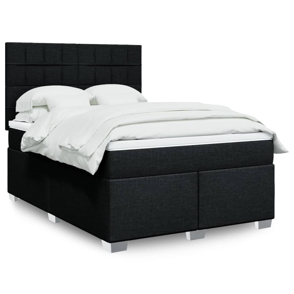 Giroletto a Molle con Materasso Nero 140x190 cm in Tessuto | homemem39