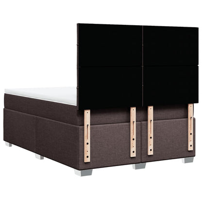 Giroletto a Molle con Materasso Marrone Scuro 140x190cm Tessuto | homemem39