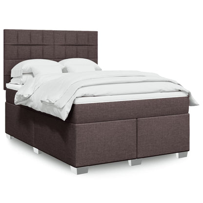 Giroletto a Molle con Materasso Marrone Scuro 140x190cm Tessuto | homemem39