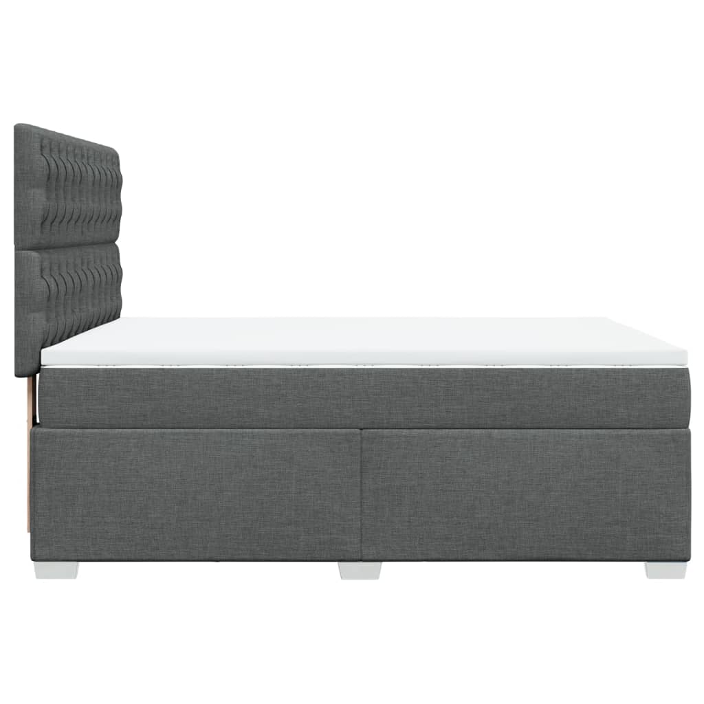Giroletto a Molle con Materasso Grigio Scuro 140x190 cm Tessuto | homemem39
