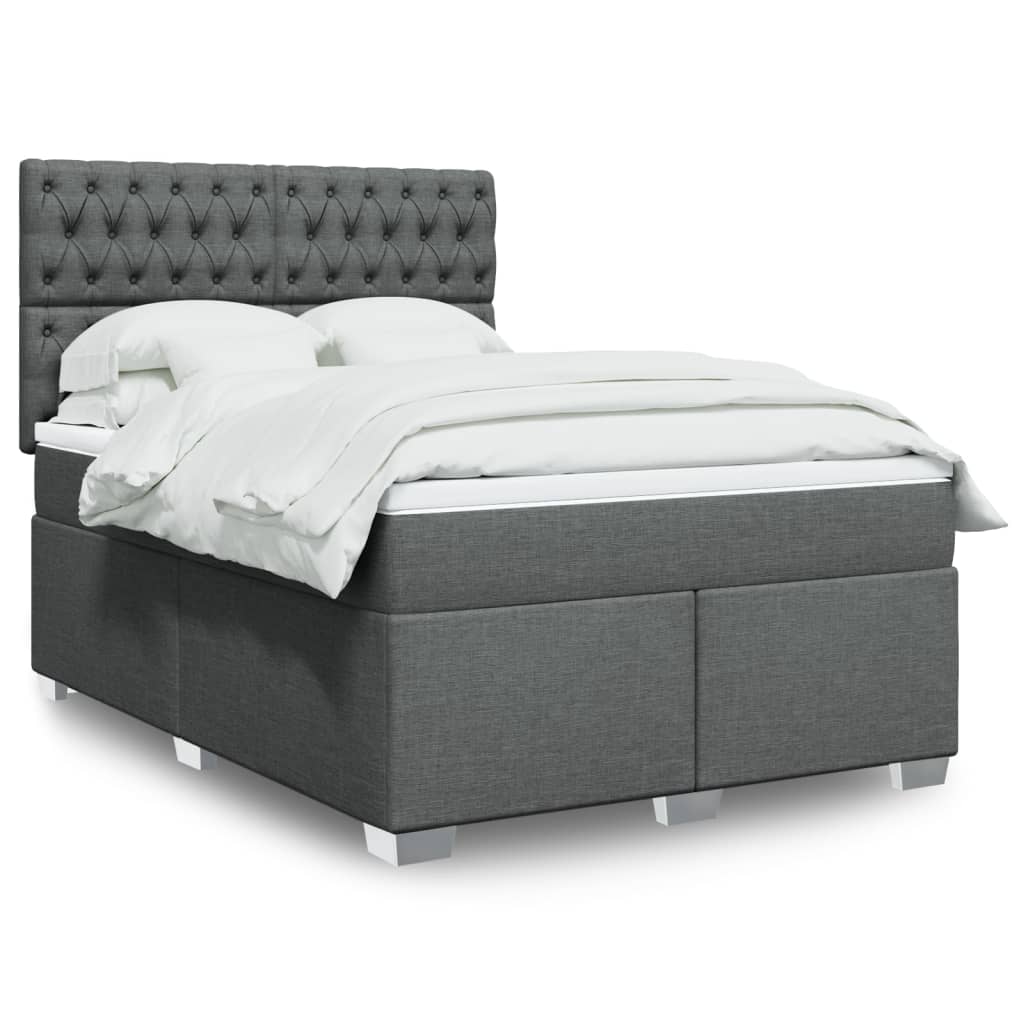 Giroletto a Molle con Materasso Grigio Scuro 140x190 cm Tessuto | homemem39