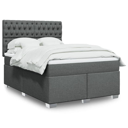 Giroletto a Molle con Materasso Grigio Scuro 140x190 cm Tessuto | homemem39
