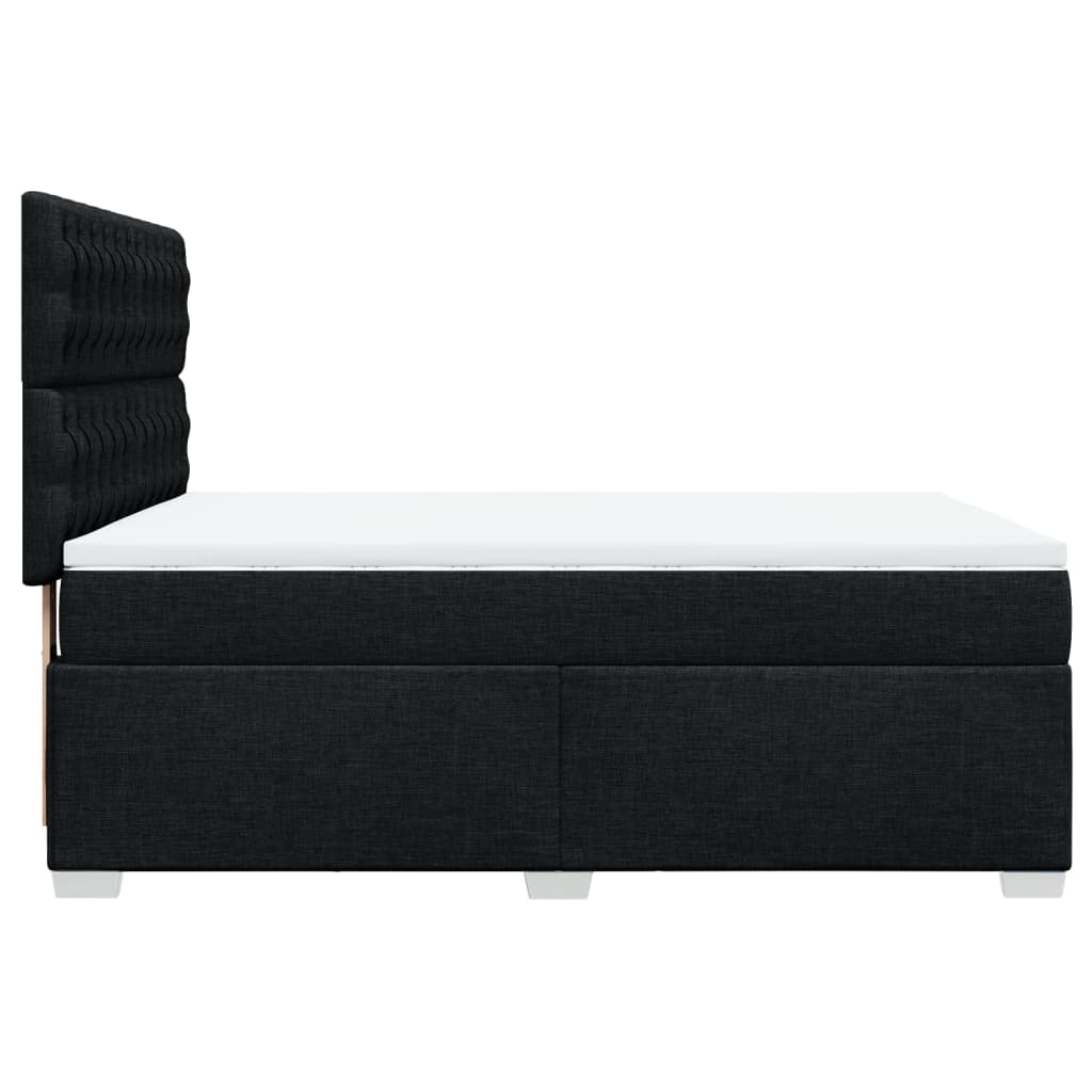 Giroletto a Molle con Materasso Nero 140x190 cm in Tessuto | homemem39