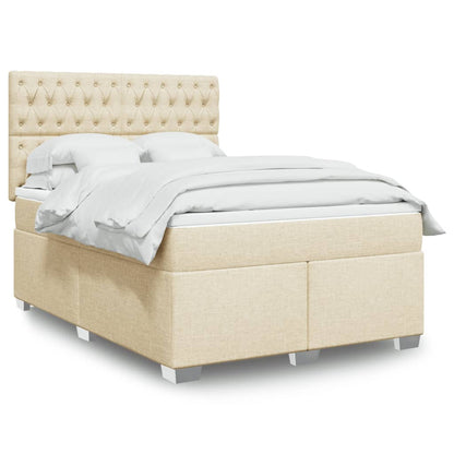 Giroletto a Molle con Materasso Crema 140x19 cm in Tessuto | homemem39