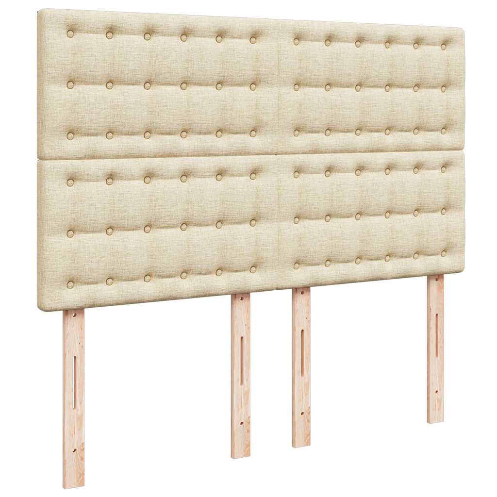 Giroletto a Molle con Materasso Crema 140x19 cm in Tessuto | homemem39