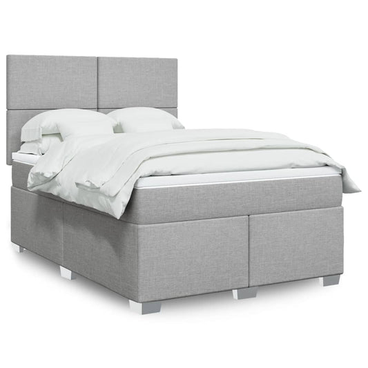 Giroletto a Molle con Materasso Grigio Chiaro 140x200cm Tessuto | homemem39