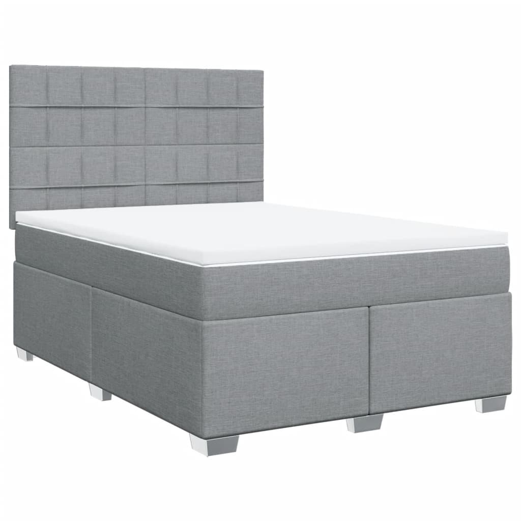 Giroletto a Molle con Materasso Grigio Chiaro 140x200cm Tessuto | homemem39