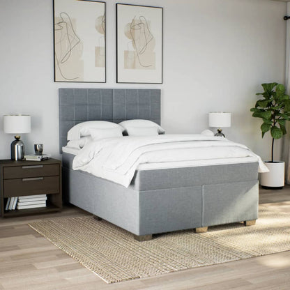 Giroletto a Molle con Materasso Grigio Chiaro 140x200cm Tessuto | homemem39