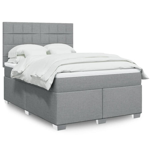 Giroletto a Molle con Materasso Grigio Chiaro 140x200cm Tessuto