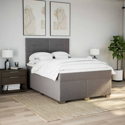 Giroletto a Molle con Materasso Tortora 140x200 cm in Tessuto | homemem39