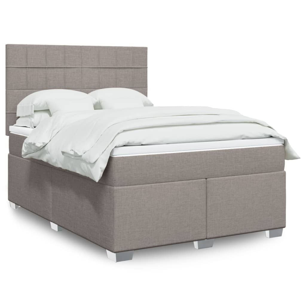 Giroletto a Molle con Materasso Tortora 140x200 cm in Tessuto | homemem39
