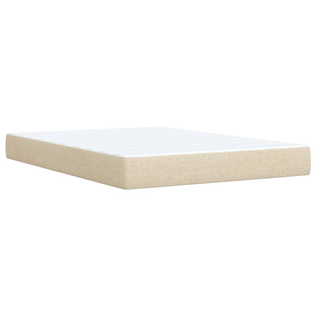 Giroletto a Molle con Materasso Crema 140x200 cm in Tessuto | homemem39
