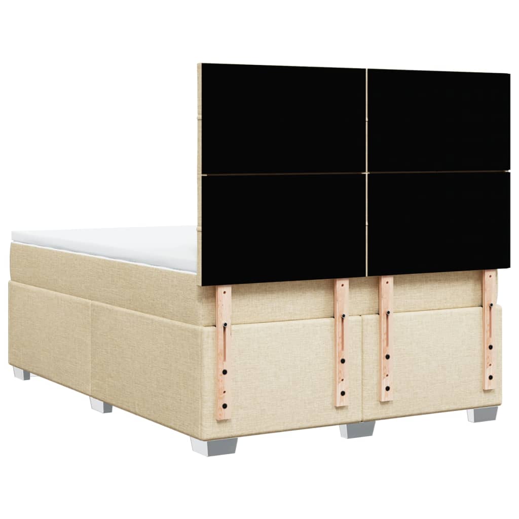Giroletto a Molle con Materasso Crema 140x200 cm in Tessuto | homemem39