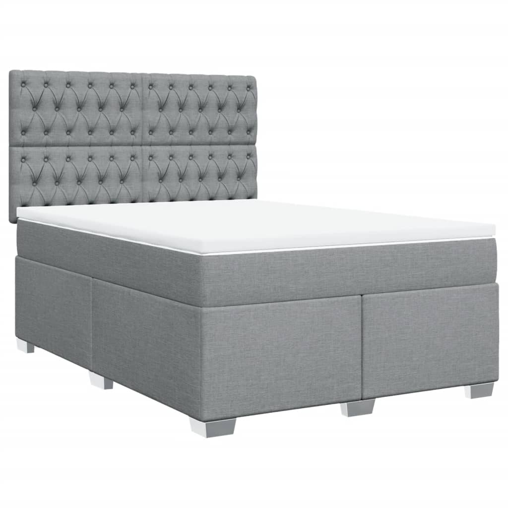 Giroletto a Molle con Materasso Grigio Chiaro 140x200cm Tessuto | homemem39
