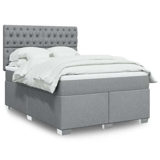 Giroletto a Molle con Materasso Grigio Chiaro 140x200cm Tessuto | homemem39
