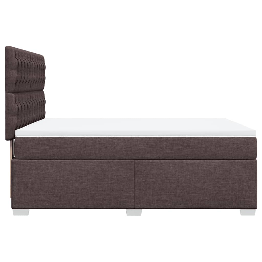 Giroletto a Molle con Materasso Marrone Scuro 140x200cm Tessuto | homemem39