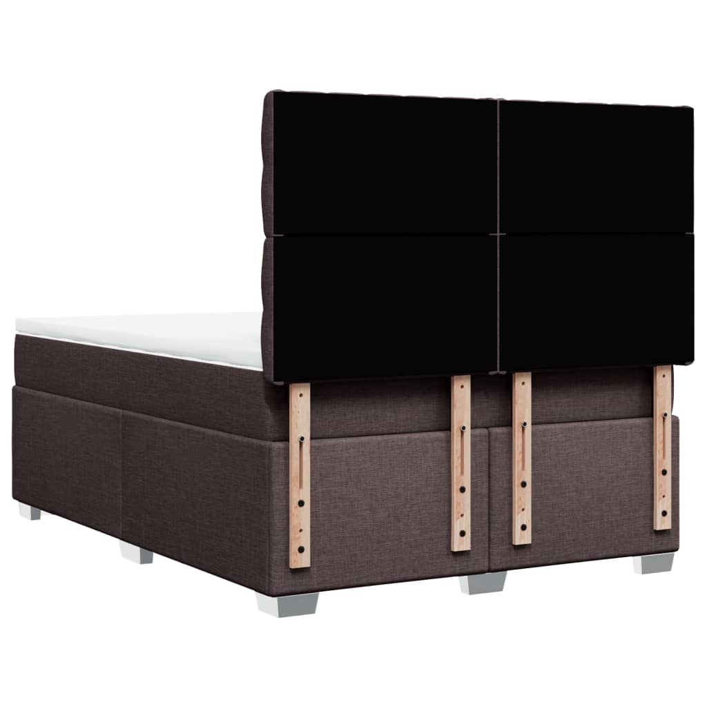 Giroletto a Molle con Materasso Marrone Scuro 140x200cm Tessuto | homemem39