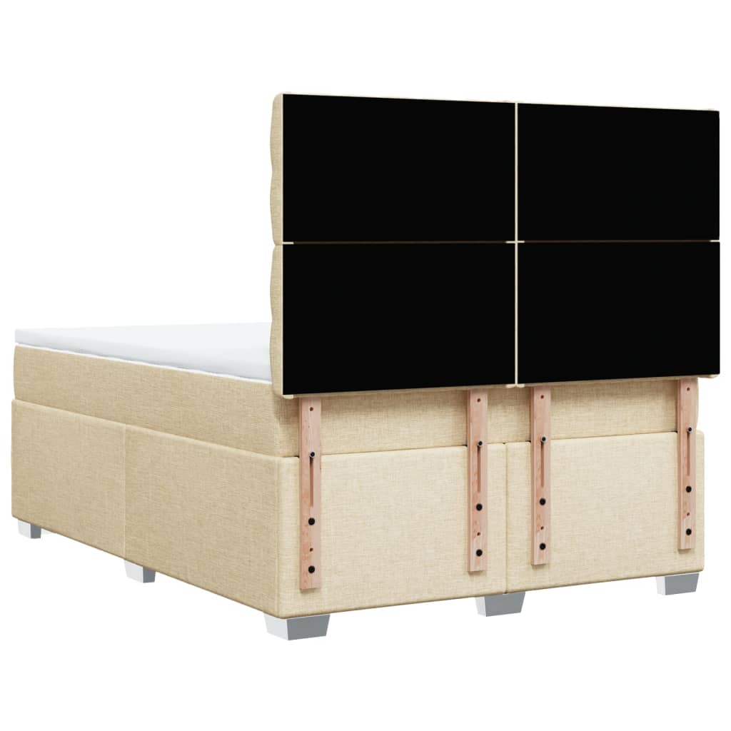 Giroletto a Molle con Materasso Crema 140x200 cm in Tessuto | homemem39