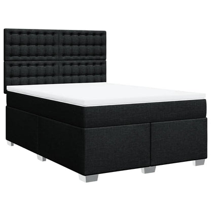 Giroletto a Molle con Materasso Nero 140x200 cm in Tessuto | homemem39