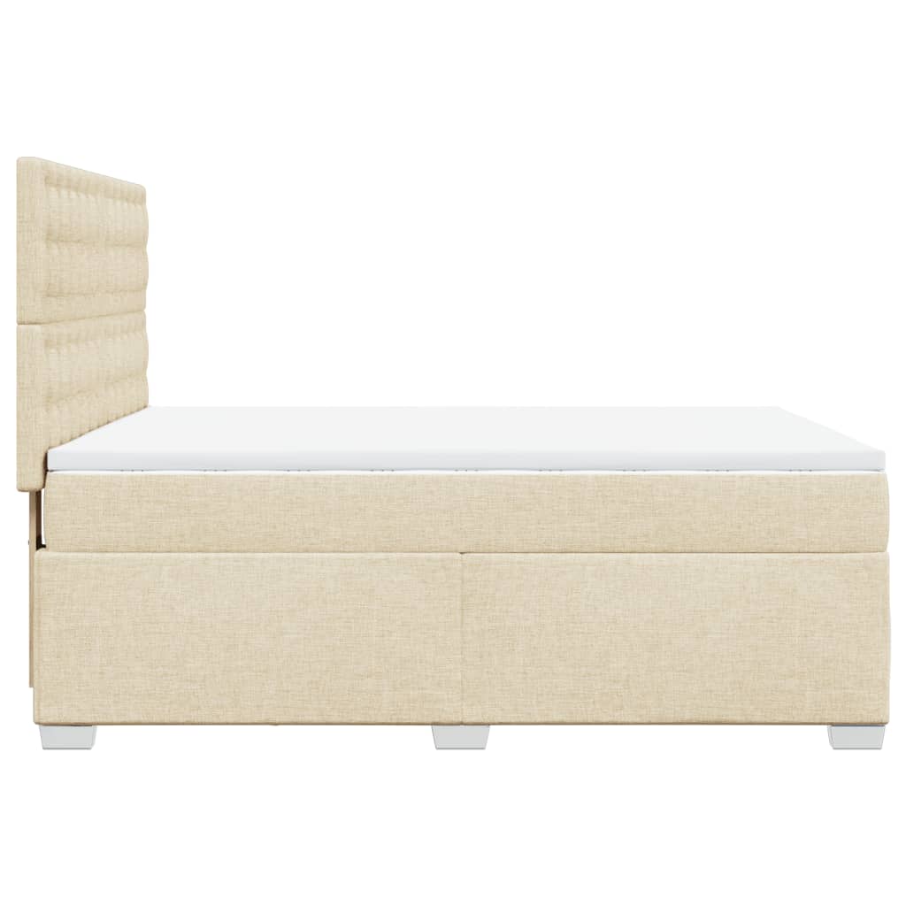 Giroletto a Molle con Materasso Crema 140x200 cm in Tessuto | homemem39