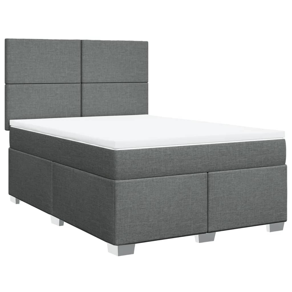 Giroletto a Molle con Materasso Grigio Scuro 160x200 cm Tessuto | homemem39